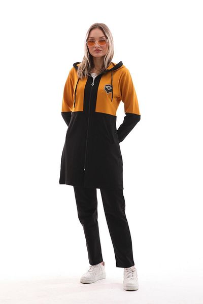WestBound Color Block Hijab Casual Σετ Φόρμας - MUSTARD