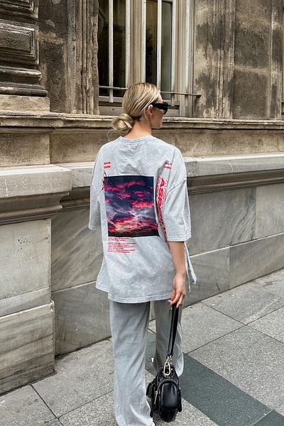 VAGGON Μπλουζάκι Unisex Oversize - Stone Washed, Digital Printed Prm0707
