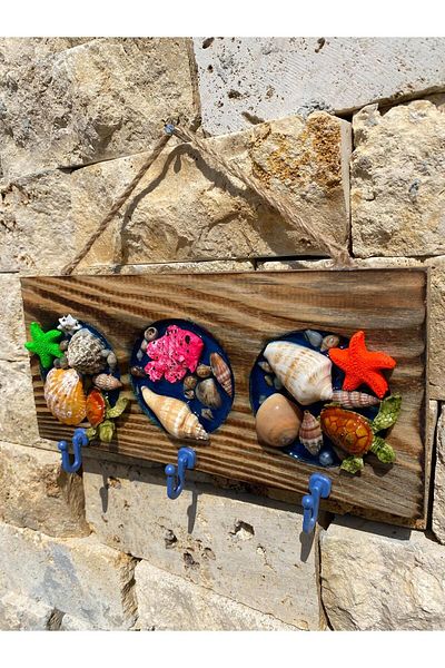 Mirvano Sea Themed Decorative Key Hanger - Wooden Keychain