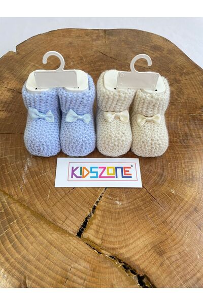 kidszone Bebek Patiği Örgü Triko Bebek Patiği 0-3 Ay 2 Adet
