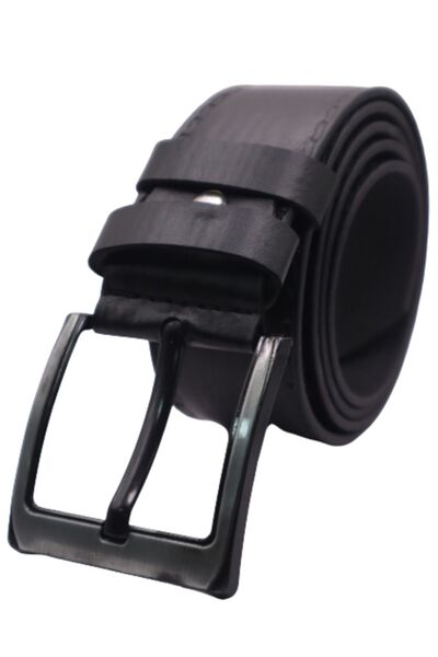 Astakos حزام جينز رياضي سميك للرجال باللونين الأسود والبني مقاس 4 سم