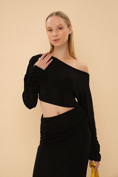 Eda Taşpınar Low Shoulder Cut-Out Detailed Dress TEKS-00040