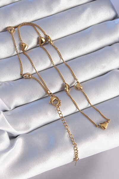 Moka Shopin Κολιέ 316L Ατσάλι Χρυσό Χρώμα Minimal Heart Model