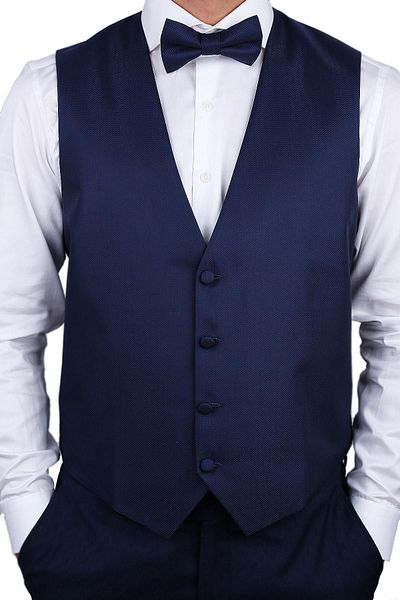 Kravatkolik Navy Blue Color Groom Vest Ylk09