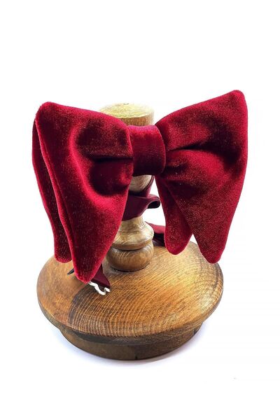 Kravatkolik Red Big Velvet Bow Tie P1696