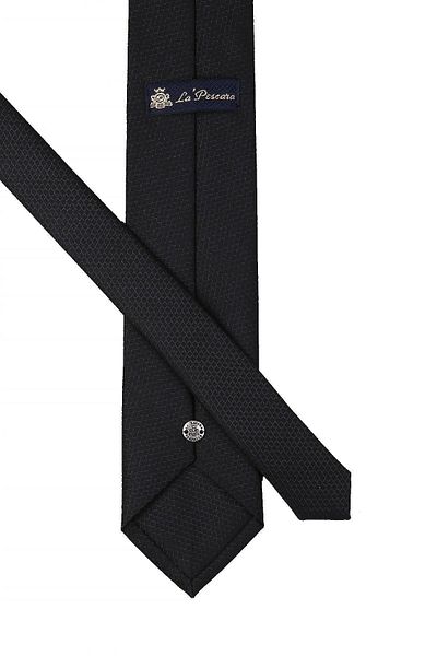 Kravatkolik Black Classic Tie with Self Pattern Handkerchief Kk10680