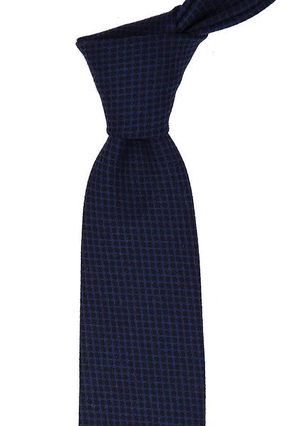 Kravatkolik Navy Blue Wool Classic Tie with Handkerchief KK9036