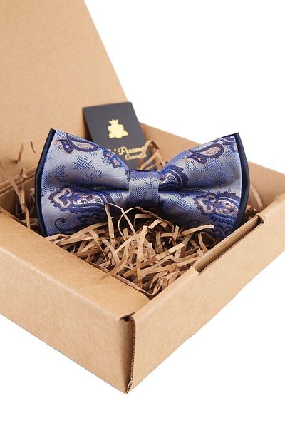 Kravatkolik Gray Shawl Pattern Bow Tie P1653