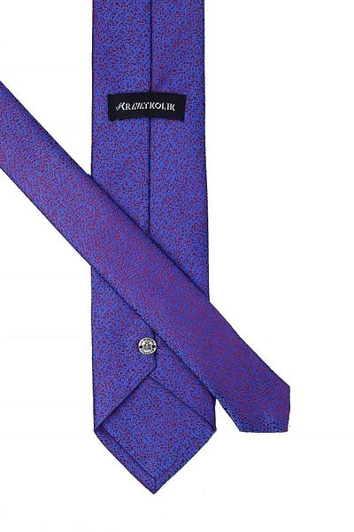 Kravatkolik Classic Tie with Blue Sand Pattern Handkerchief Kk10396