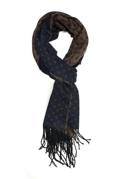 Kravatkolik Navy Blue - Brown Shawl Pattern Men's Camisole K484