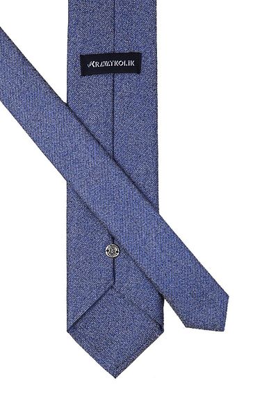 Kravatkolik Men's Blue Sand Pattern Classic Tie with Handkerchief Kk10509