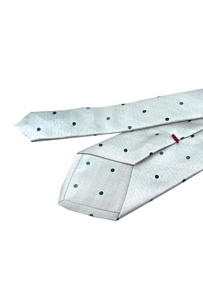 Kravatkolik Basso Style Gray Polka Dot Pattern Italian Silk Tie Ik1325