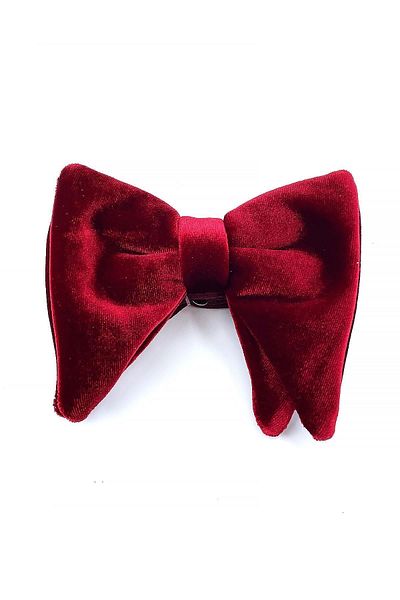 Kravatkolik Red Big Velvet Bow Tie P1696