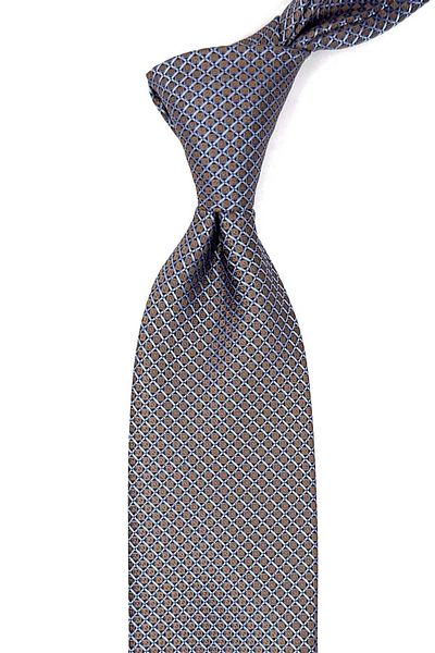 Kravatkolik Blue Beige Patterned Classic Tie - KK12627