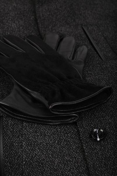 Kravatkolik Black Suede Men's Leather Gloves El08