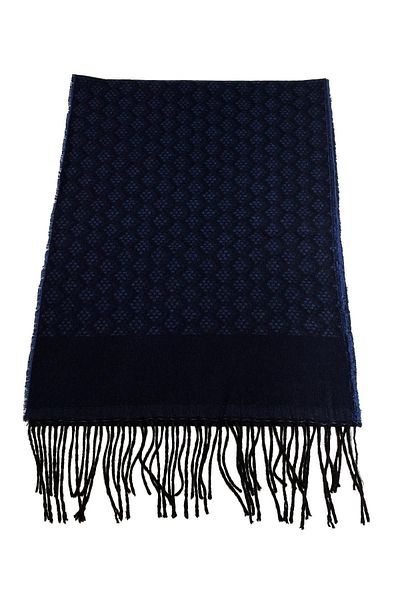 Kravatkolik Navy Blue Double Sided Motif Pattern Men's Scarf