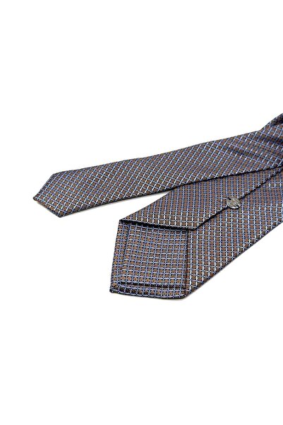 Kravatkolik Κλασική γραβάτα με μπλε μπεζ σχέδιο - KK12627