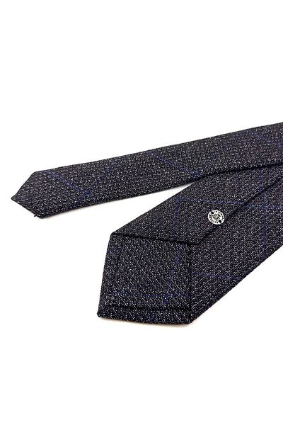 Kravatkolik Black - Claret Red Sand Pattern Classic Wool Tie with Handkerchief KK12143