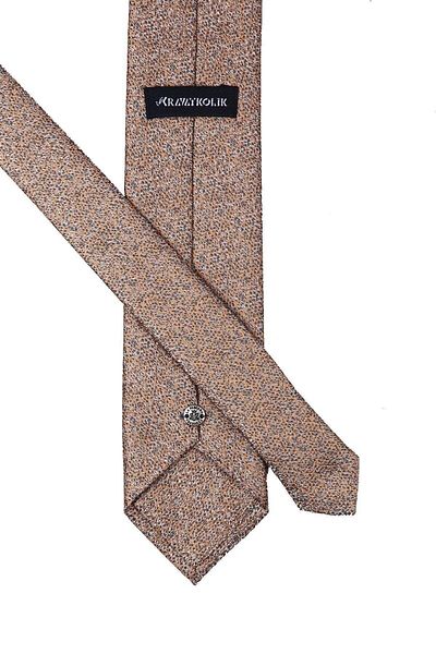 Kravatkolik Gold Color Sand Pattern Classic Tie with Handkerchief Kk10338