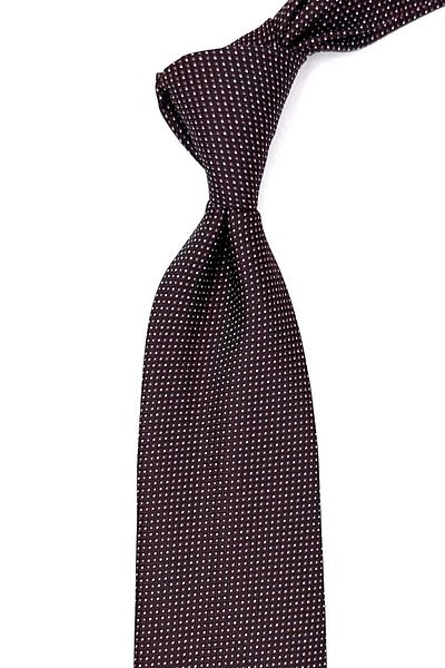 Kravatkolik Classic Claret Red Tie - Dot Patterned, Handkerchief KK12598