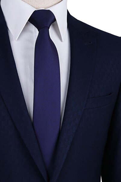 Kravatkolik Lacivert - Морський візерунок Стрункий крават Sk7599