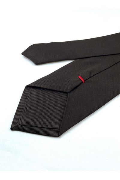 Kravatkolik Brown Diagonal Italian Plain Silk Tie Ik1294
