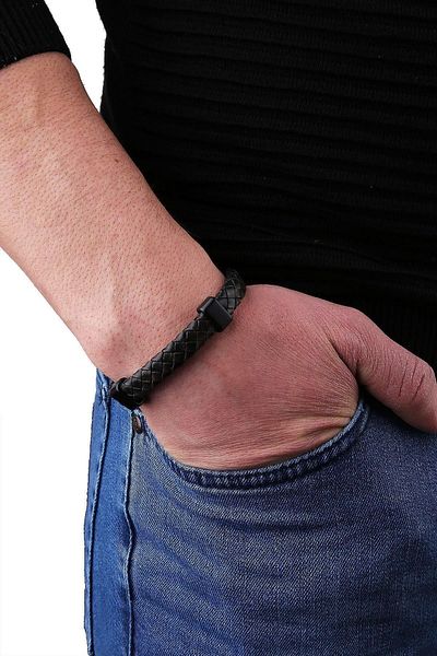 Kravatkolik Men's Brown Leather Bracelet Blk1660