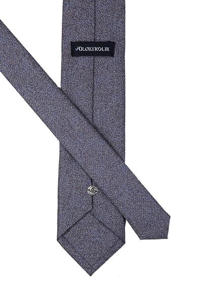 Kravatkolik Gray - Brown Sand Pattern Classic Tie with Handkerchief Kk10511