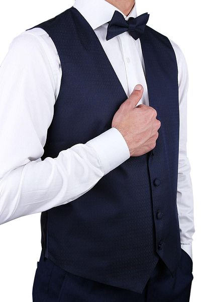 Kravatkolik Navy Blue Color Groom Vest Ylk07