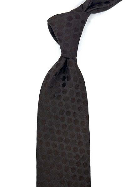 Kravatkolik Hualapai Style Brown Polka Dot Pattern Italian Silk Tie İK1613