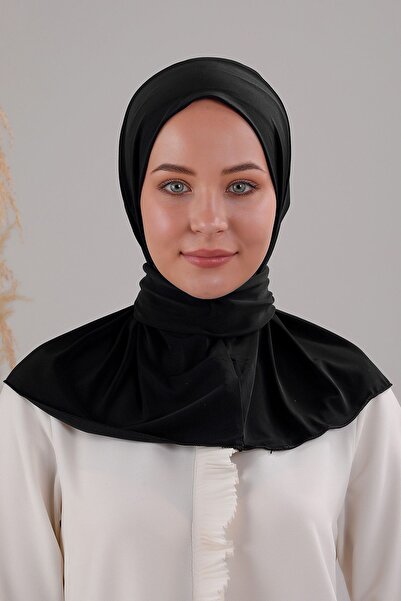 Melodi Scarf Eșarfă practică cu nisip pentru hijab cu fixare - Bonnet negru c...