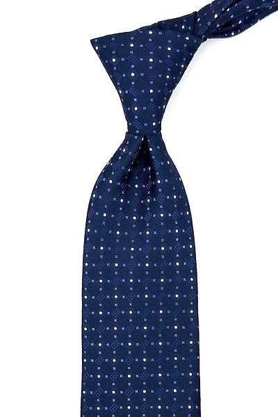 Kravatkolik Navy Blue Small Pattern Classic Tie with Handkerchief Kk11156