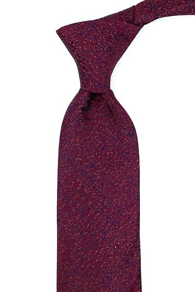 Kravatkolik Claret Red Sand Pattern Classic Tie with Handkerchief Kk10929