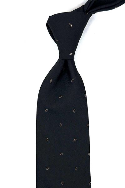 Kravatkolik Black Small Pattern Classic Tie with Handkerchief KK12465