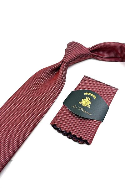 Kravatkolik Orange Dot Patterned Classic Tie with Handkerchief - KK12535