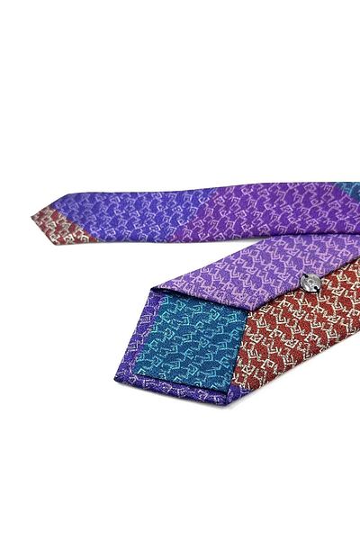 Kravatkolik Motif Pattern Multicolor Patchwork Classic Tie KK12169
