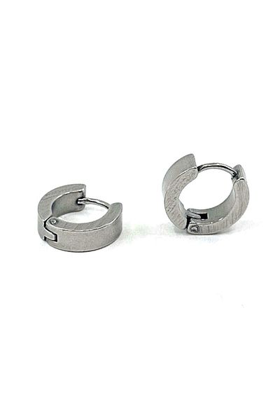 Kravatkolik Silver Color Round Unisex Earrings EAR19