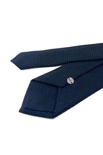 Kravatkolik Синій - Чорний квадратний візерунок з хусткою Класичний вовняний краватка KK12101