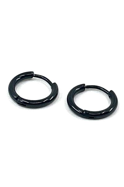 Kravatkolik Black Round Unisex Earrings EAR18