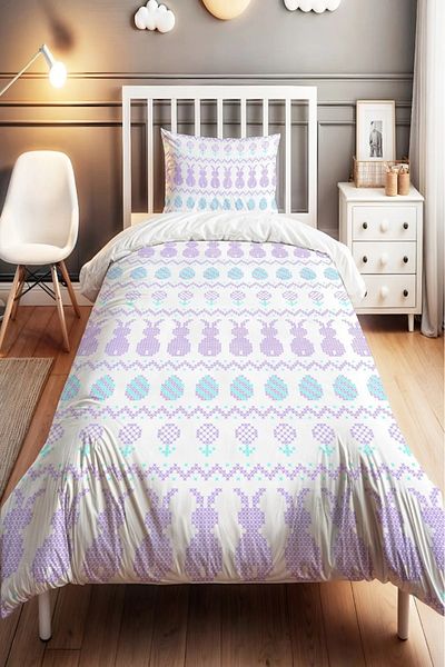 Rual Single Baby and Kids Duvet Cover Set - 160x220 Tetris Shapes