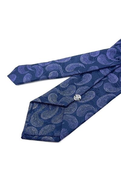 La Pescara Тъмносин шал с шал мотив Кърпичка Класическа вратовръзка KK11853