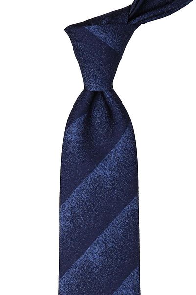 Kravatkolik Navy Blue Sand Pattern Classic Tie with Handkerchief Kk10014