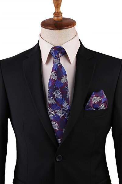 Kravatkolik Класичний крават з візерунком у вигляді фіолетових квітів Kk10752