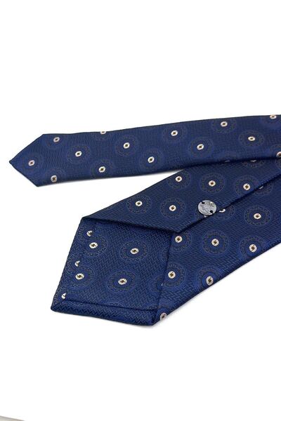 La Pescara Класическа вратовръзка с тъмносин мотив с точки KK11808