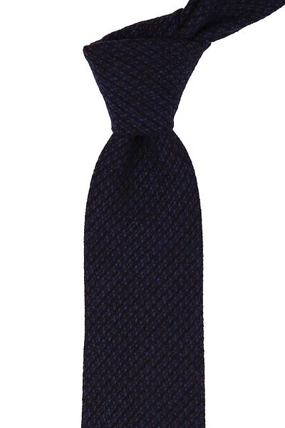 Kravatkolik Navy Blue Wool Classic Tie with Handkerchief Kk9046