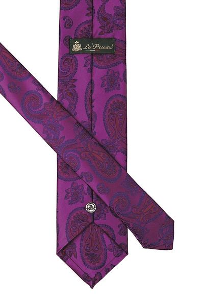 Kravatkolik Purple Shawl Pattern Classic Tie with Handkerchief Kk9874