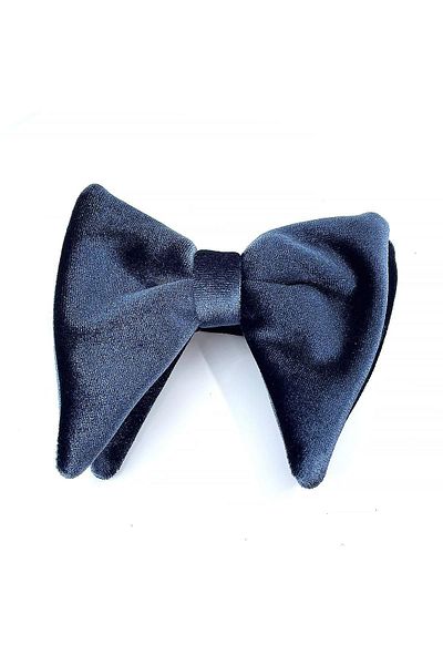 Kravatkolik Smoked Large Velvet Bow Tie P1697