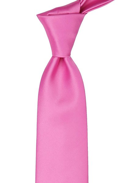 Kravatkolik Plain Satin Tie with Pink Handkerchief Kk1138