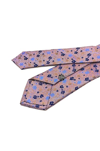 Kravatkolik Pink Flower Pattern Thin Tie SK7936