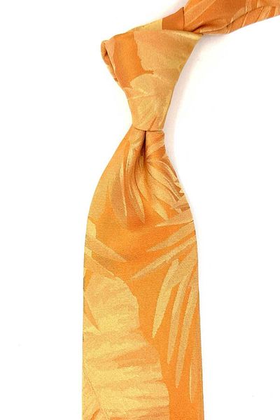 Kravatkolik Italian Silk Tie - Orange Motif Pattern, iK1620